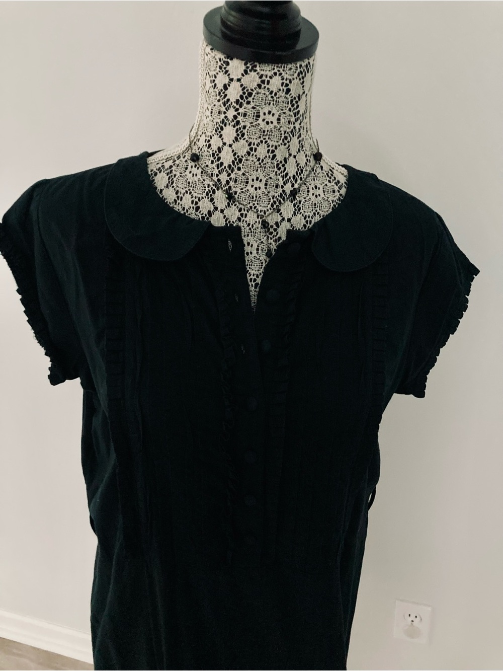 New Look 100% Cotton Peter Pan Collar Cap Sleeve Boho meets Country Vibe Dress